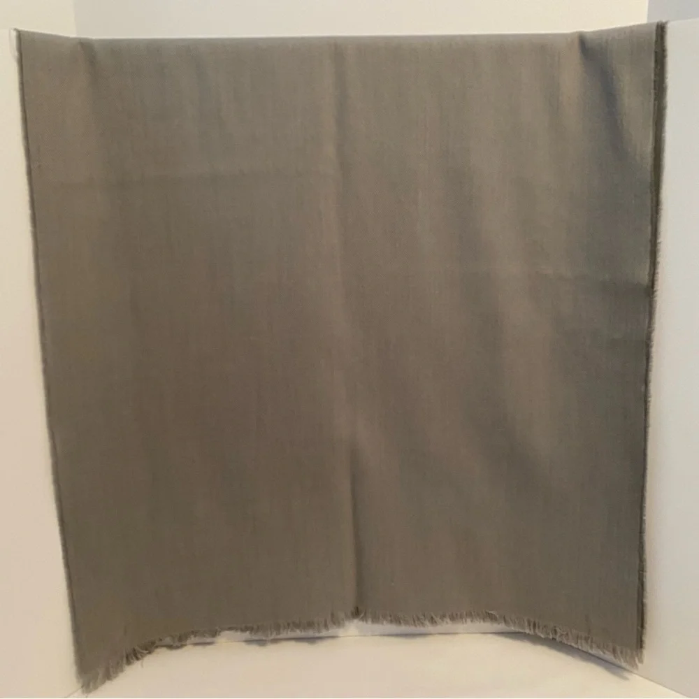 Coach Gray Merino Wool Jacquard Gauze Wrap Shawl Scarf